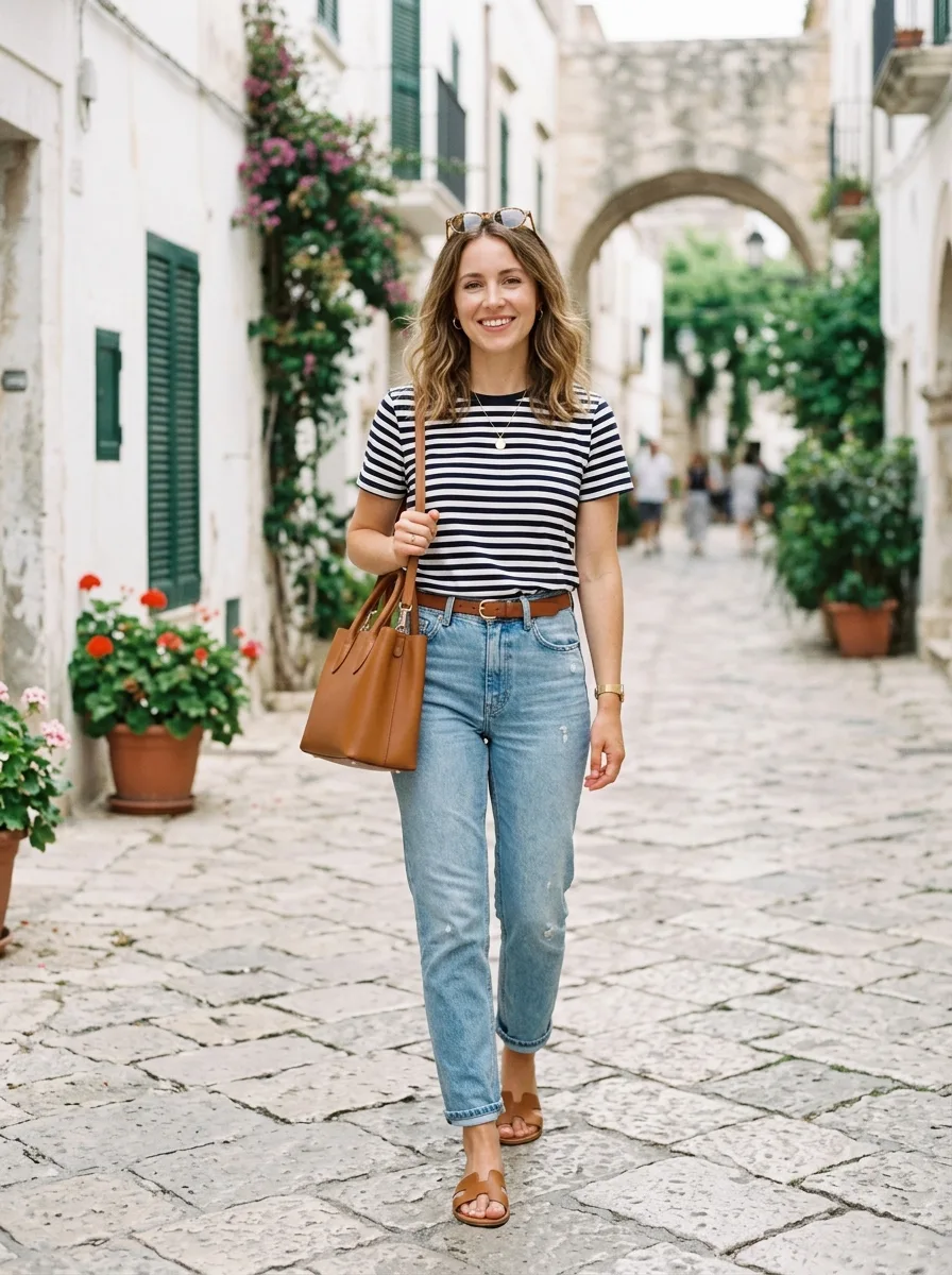 stripped tee