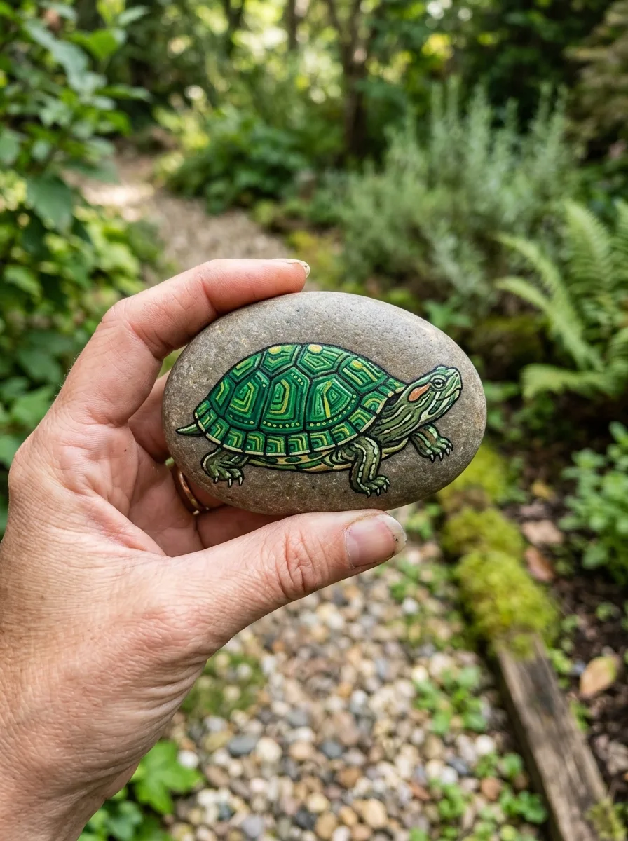 Painted turtle rock