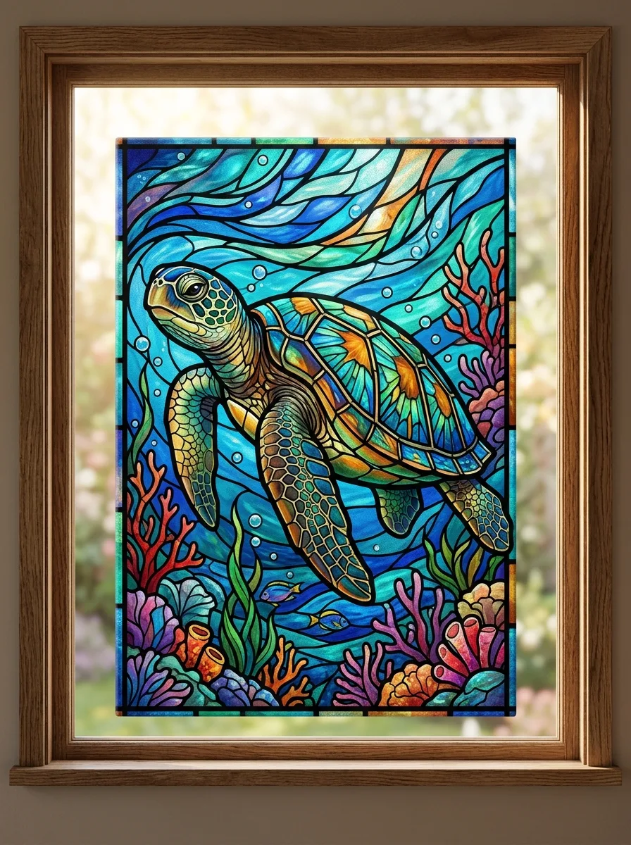 Stained glass turtle